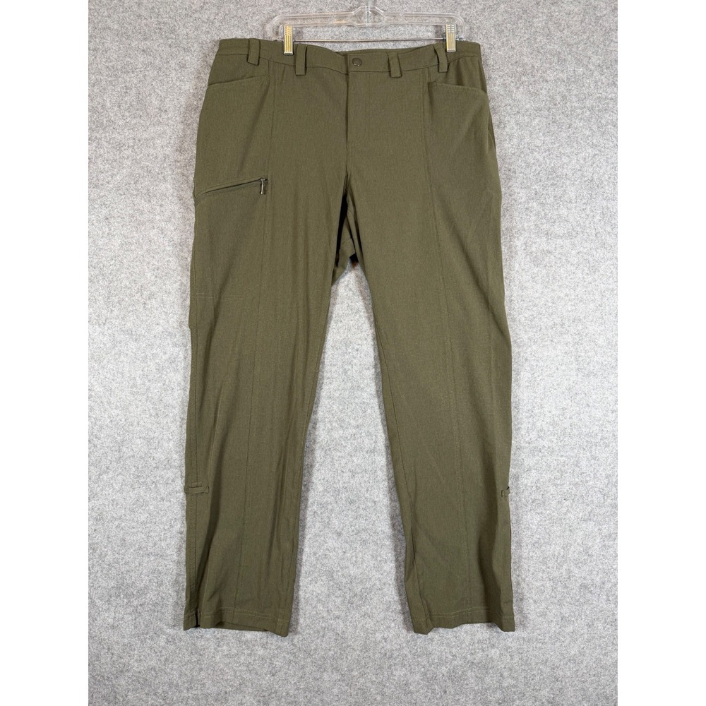Duluth Trading Co Utility Pants Womens 18 Olive Green Excellent Roll Tab Ripstop